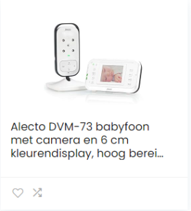 Alecto DVM-73 babyfoon met camera en 6 cm kleurendisplay, hoog bereik (100% storingsvrij) tot 300 m. met intercomfunctie, eco-modus en nachtzicht