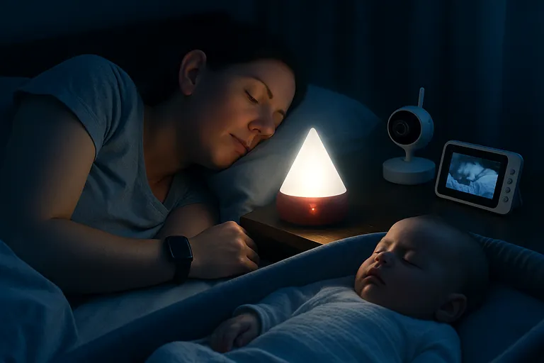 Slaap gerust met een babyfoon met trilfunctie en lichtsignalen voor dove en slechthorende ouders